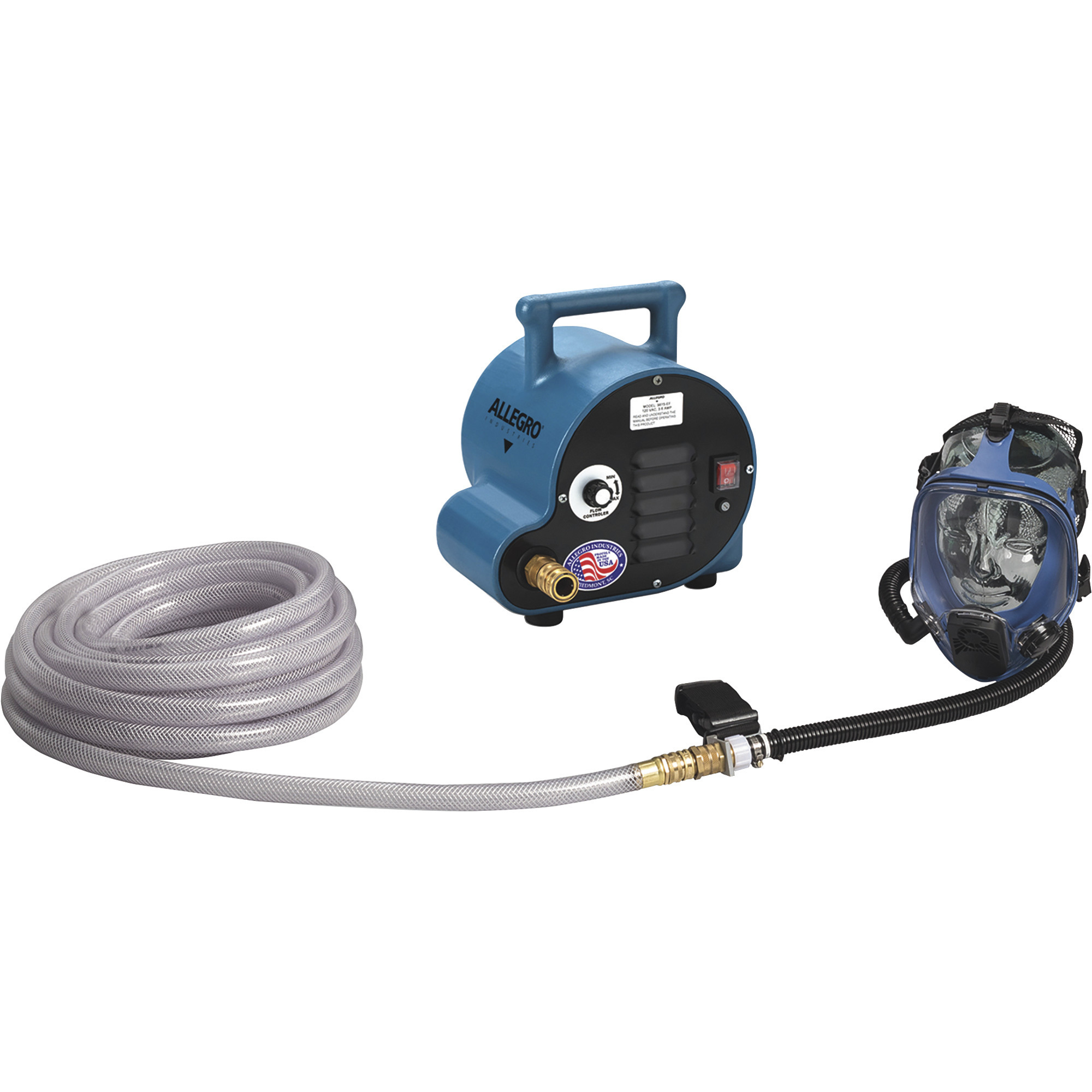 Allegro Full Face Mask, Includes Blower, Flow Meter, 50in. Breathing Air Hose, Model#  9200-01A